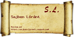 Sajben Lóránt névjegykártya