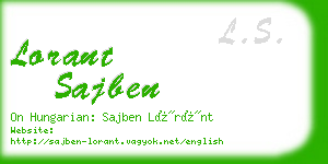 lorant sajben business card